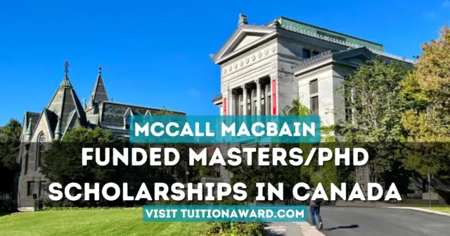 McCall MacBain Scholarship 2024 at McGill University in Canada